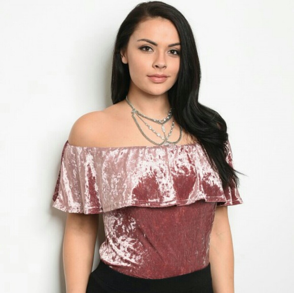 Mauve Velvet Plus Size Bodysuit - Picture 2 of 3